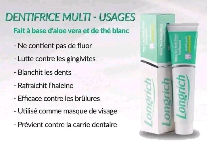 Dentifrice Longrich White Tea – Dents Propres et Sourire Éclatant