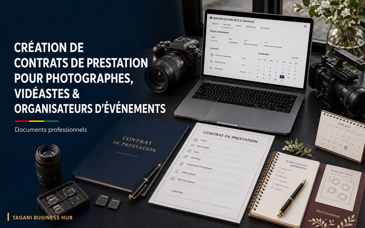 Création de contrats de prestation pour photographes, vidéastes et organisateurs d’événements