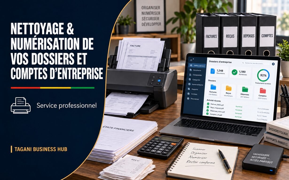 Nettoyage et numérisation de vos registres et comptes d’entreprise